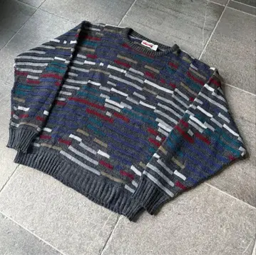 80s usa제 3D 니트 '멀티 컬러' XL-size