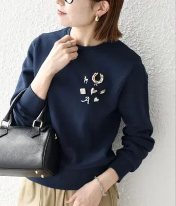 펄 떨어짐 있음 SHIPS any 맨투맨 비쥬 네이비