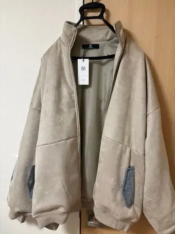 CAMBIO 페이크 스웨이드 x 데님 절개 스탠드 블루종