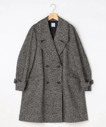 [ 새상품 미사용 ] 쿠미쿄쿠 L 사이즈 6 루프 트위드 체스터 코트