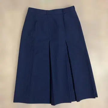 네이비 플리츠 스커트 롱 기장 w69