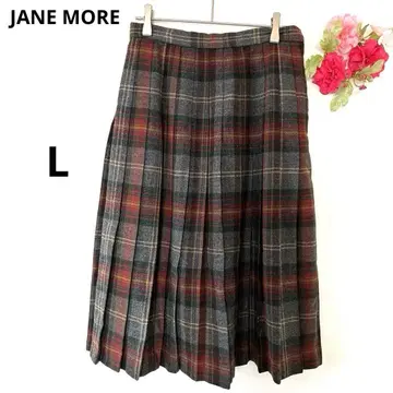 제인 모어 온워드 플리츠 스커트 그레이/레드 체크 L