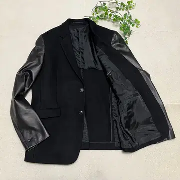 레어 theory 띠어리 테일러드 자켓 블랙 가죽 캐시미어