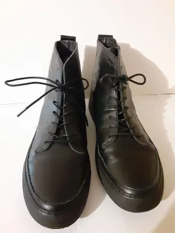 OUUR 가죽 하이컷 스니커즈 (블랙 24.0cm)