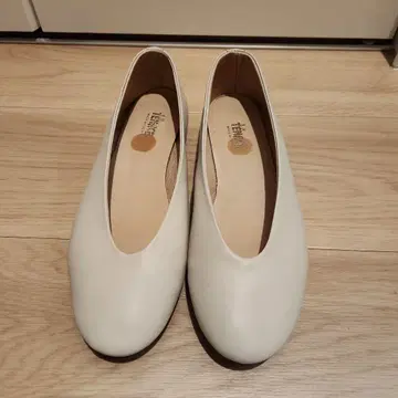 화이트 플랫슈즈 가죽 사이즈 37