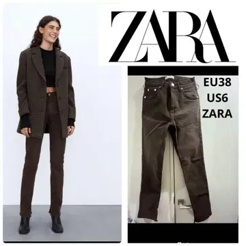ZARA 스플릿 헴 슬림 데님 팬츠 M