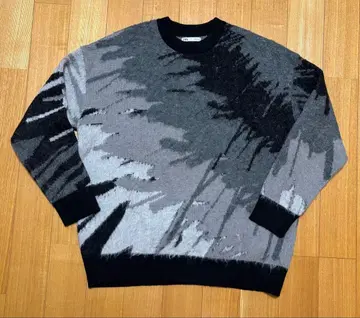 ZARA 모헤어 니트 스웨터 XL 카모플라쥬 그레이 계열