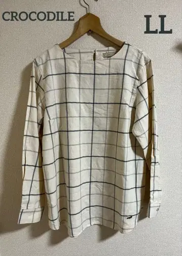 새상품 CROCODILE 크로커다일 체크 블라우스 튜닉 LL 사이즈