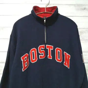 보스턴 하프 지퍼 자수 네이비 L 맨투맨 USA 구제 의류
