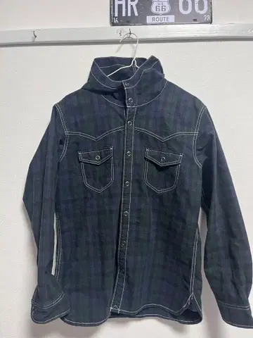 Kent Ave 후드 부착 체크 셔츠