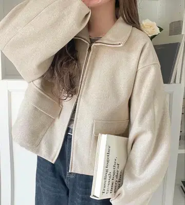 classicalelf 숏 기장 더블 ZIP 블루종