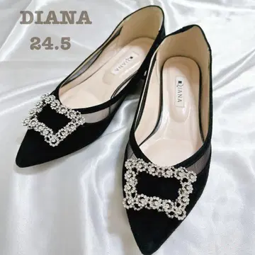 [ 새상품급 ] DIANA 다이애나 비쥬 로우힐 플랫슈즈 24.5