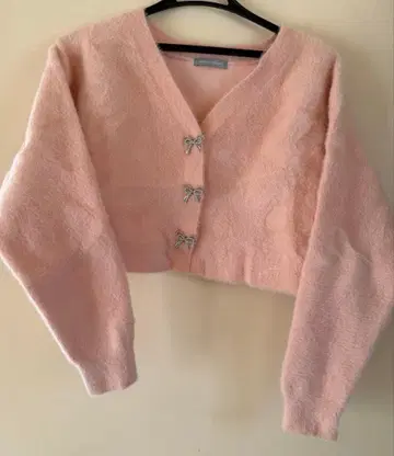 JILL BY JILLSTUART 핑크 가디건 리본 버튼