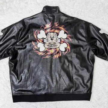 갈피 대형견 XL 블랙 인조 가죽 가죽 자켓 Y2K