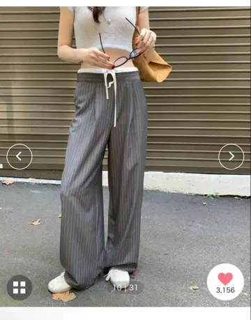 HALEY PESCA 더블 허리 이지 슬랙스