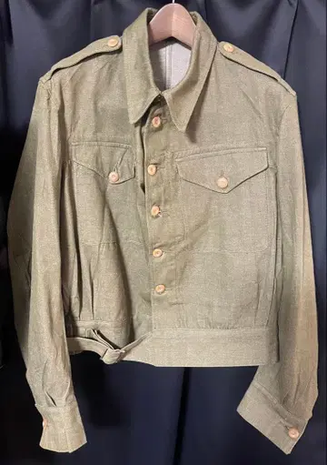 실물 영국군 1950년대제 빈티지 그린 데님 자켓
