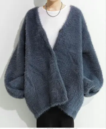 다크 엔젤 오버 사이즈 샤기 니트 가디건