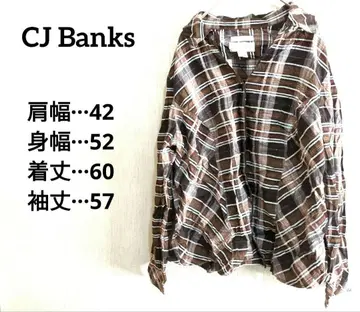 CJ Banks 스트레치 체크 무늬 긴팔 셔츠