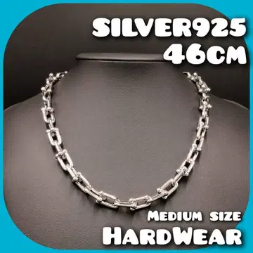 새상품 초레어 하드웨어 목걸이 여성용 실버