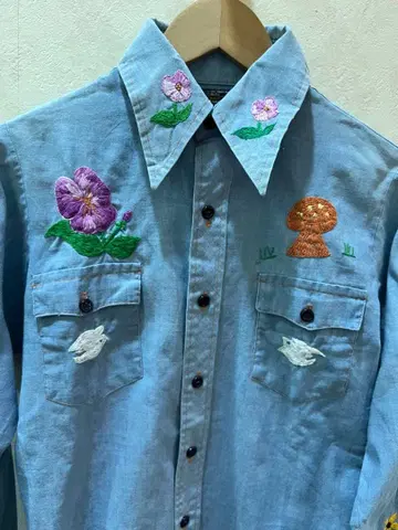 샴브레이 셔츠 여성용 미국 빈티지 의류