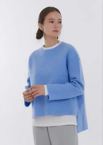 yori 라이트 블루 니트 스웨터 긴팔