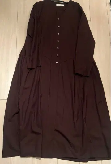 homspun 다크 브라운 긴팔 셔츠 원피스 F 사이즈