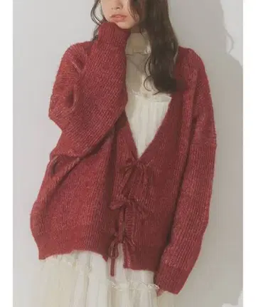 메리제니 V넥 리본 가디건