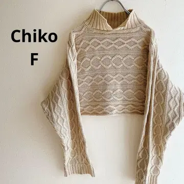 Chico 크롭 니트 와이드 슬리브 F 베이지 숏 기장