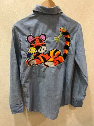 샴브레이 미국 빈티지 의류 샴브레이 셔츠 tiger