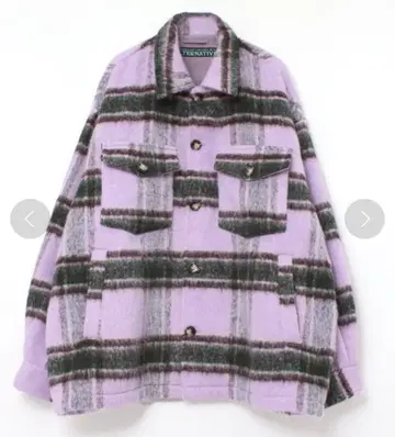 RNA 샤기 체크 자켓 아우터