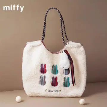 miffy 토끼 자수 토트백