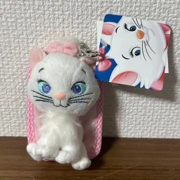[ 레어 ] 디즈니 아리스토캣 마리 봉제 인형 패스 케이스 리본 포함
