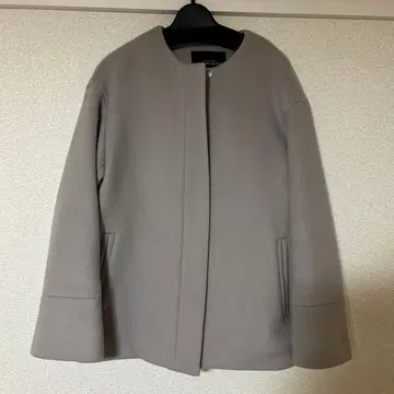 그린 레이블 릴랙싱 노카라 자켓 그레이