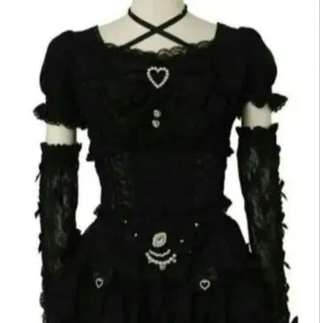 LIZLISA 암워머 부착 뷔스티에 상의 블랙