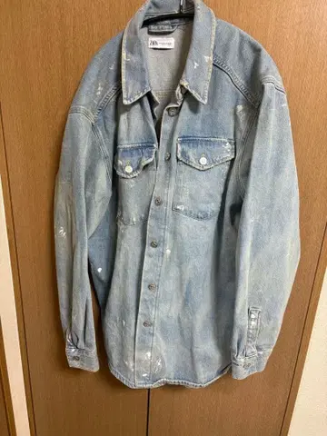 ZARA TRF 스플래쉬 페인트 데님 셔츠