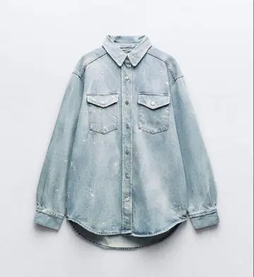 ZARA TRF 스플래쉬 페인트 데님 셔츠