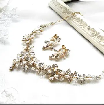 브라이덜 액세서리 목걸이 귀찌 세트