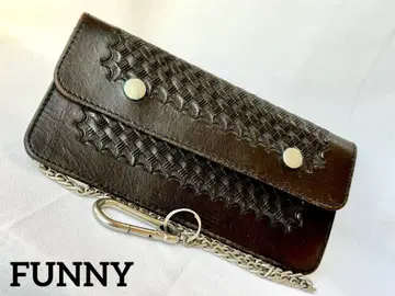 FUNNY 파니 장지갑 가죽 지갑 접이식 지갑 지갑 체인