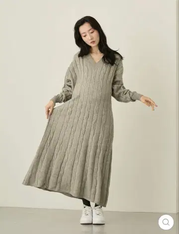 [ 새상품 ] honono 케이블 니트 원피스