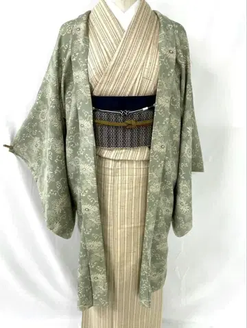 미사용 새상품 순수 실크 이중 기모노 겉옷