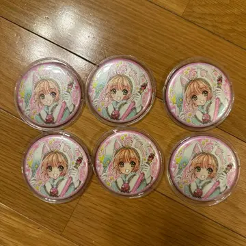 카드캡터 사쿠라 키노모토 사쿠라 캔뱃지 6개 세트