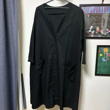 스프링 코트, 블랙, 노카라, 루즈핏 실루엣