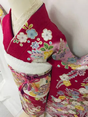 [ WA-Modern ] 순수 실크 츠지 가 하나 후리소데 7점 풀세트