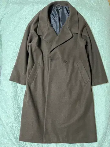 다크 브라운 더블 브레스트 체스터 코트