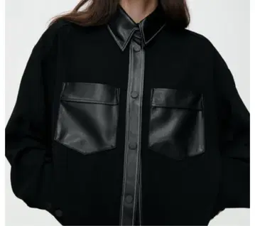 ZARA 콘트랑스 레더풍 셔츠