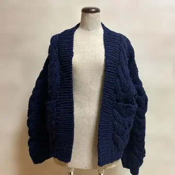 랜드 워즈 네이비 케이블 짜임 니트 가디건