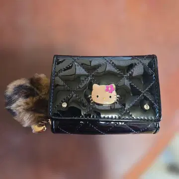 키티 3단 폴더형 지갑 블랙