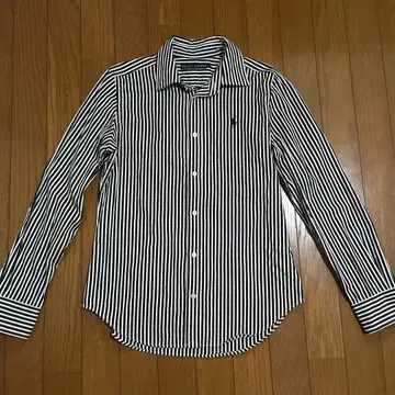 랄프 로렌 셔츠 블라우스 스트라이프 블랙 x 화이트 L 사이즈