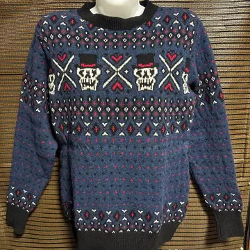 HYSTERIC GLAMOUR 스컬 패턴 긴팔 스웨터 S