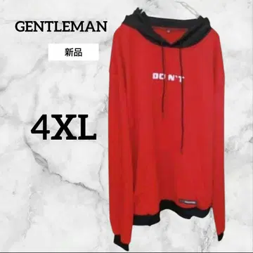 새상품 GENTLEMAN [4XL] 후드 부착 레드 후드티